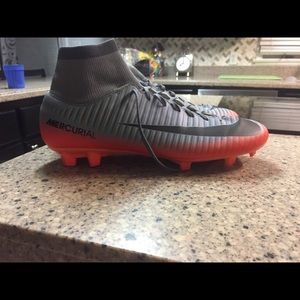 Nike Mercurial Gray and Orange Athletic Shoes